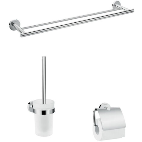 Set de 3 accessoires de salle de bains chroméé