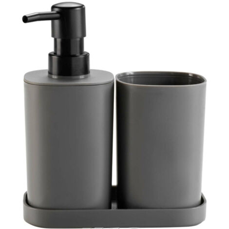 Set de 3 Accessoires Salle de Bain "Vita" 19cm Anthracite