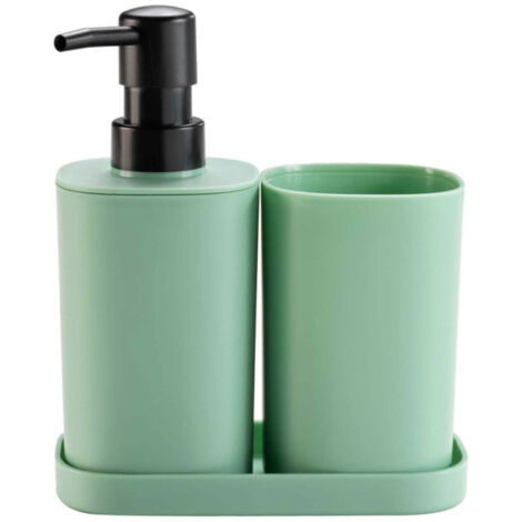 Set de 3 Accessoires Salle de Bain "Vita" 19cm Sauge