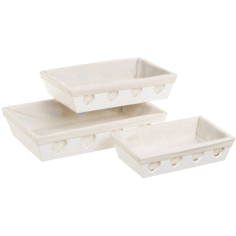 

Set de 3 bandejas de cocina de madera blancas