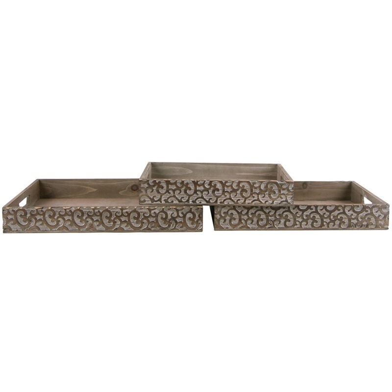 

kuateh - Set de 3 bandejas de madera | Serie ZAN - 50271011552150