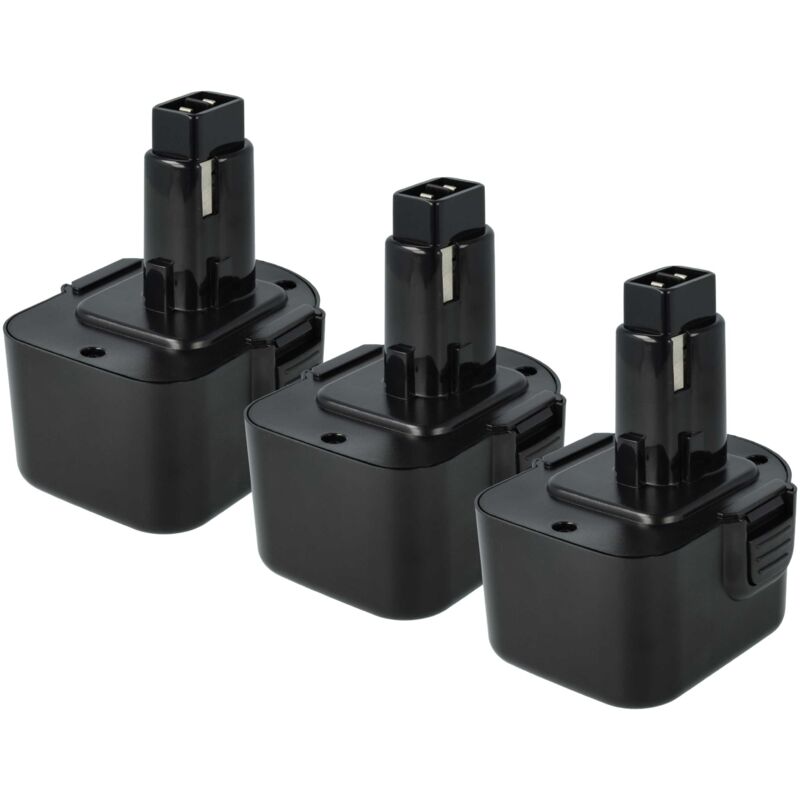 

Set de 3 baterías Ni-MH 3000mAh 12V para herramientas DW974K-2, DW974KQ, DW975B, DW975K, DW976K sustituye Dewalt 152250-27, 397745-01, DC9071, DE9037.