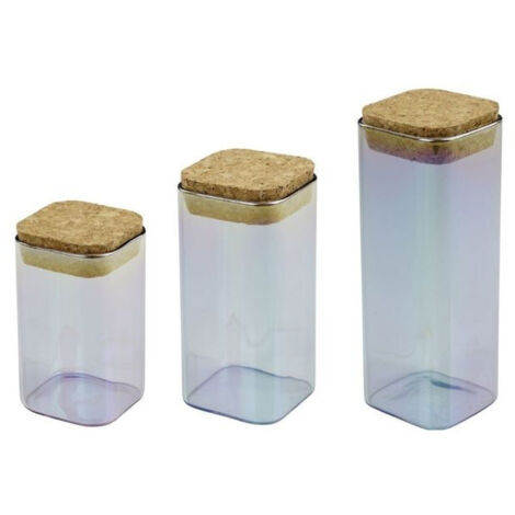 Set de 3 boîtes de conservation en verre avec couvercle - FACKELMANN - Tasty Green - 280, 330 et 450 ml