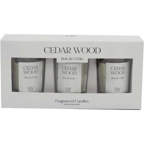 Set de 3 bougies en verre Votives Bois de cèdre
