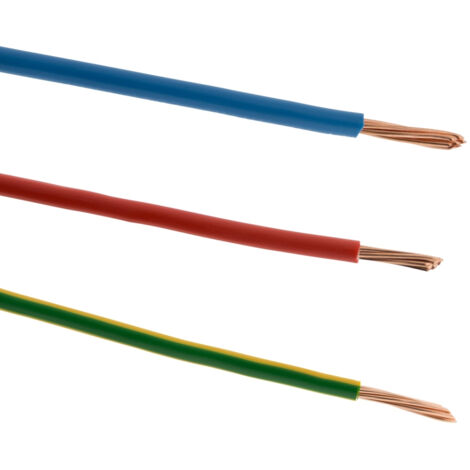 Set de 3 câbles électriques H07V-R 6mm² - 10m - Zenitech