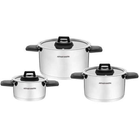 Set de 3 cacerolas con asas plegables Arthur Martin - AM6321