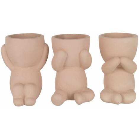 Set de 3 cache-pots beige