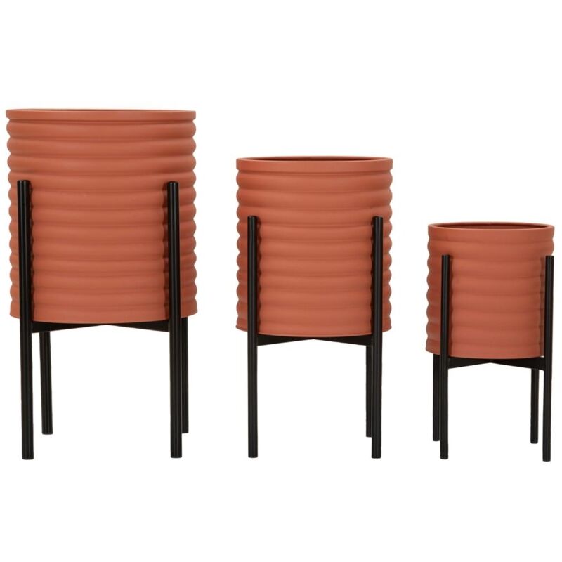 Set de 3 cache-pots en métal Milly