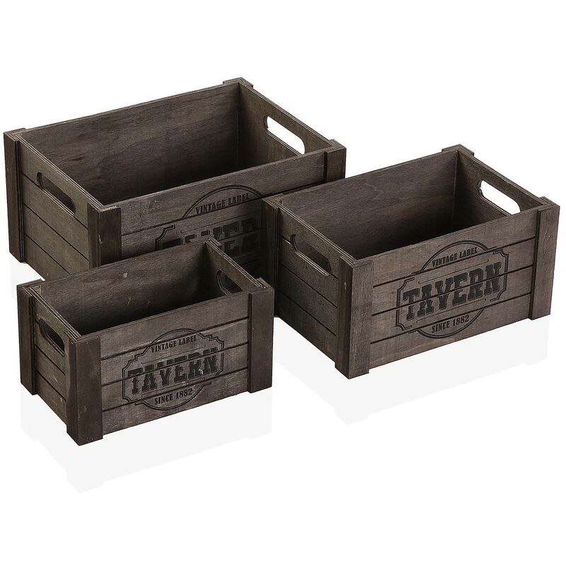 

Set De 3 Cajas De Madera Tave