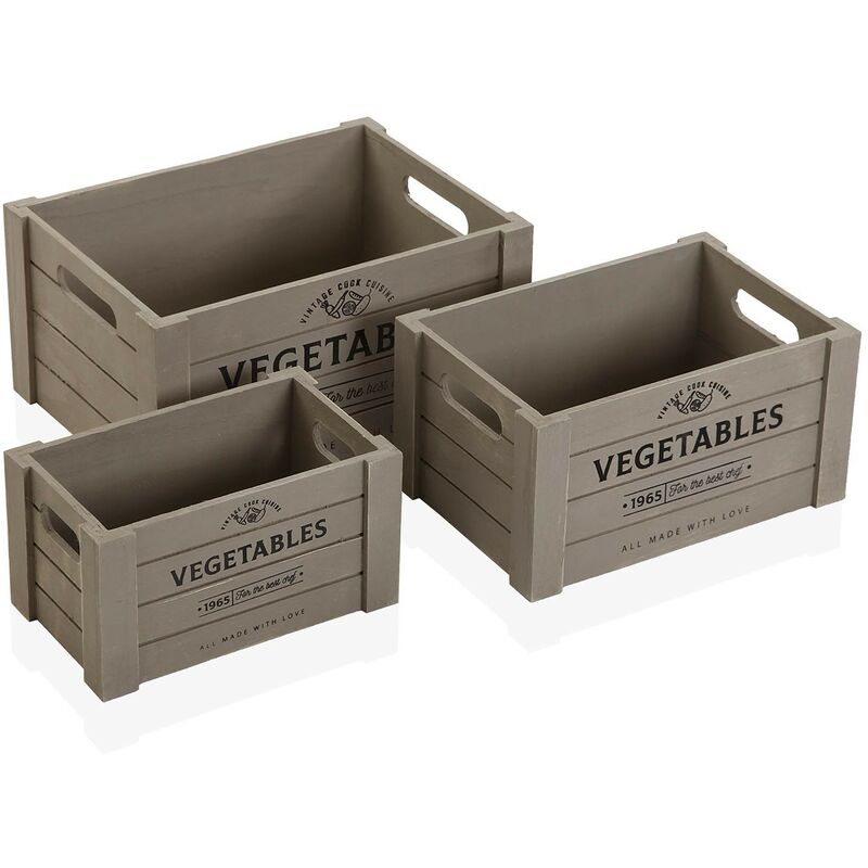 

Set De 3 Cajas De Madera Veget