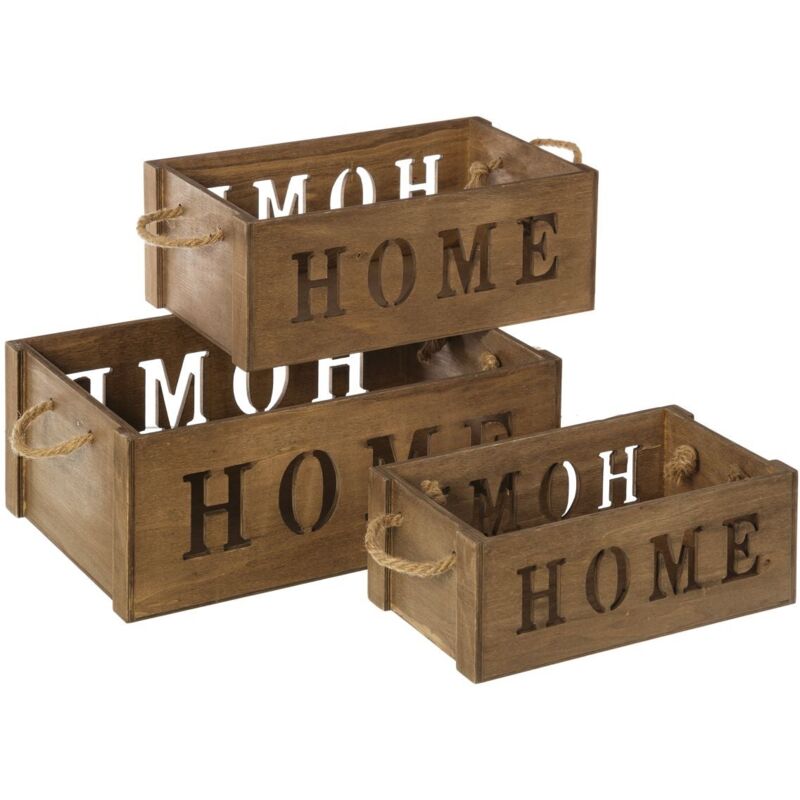 

Set de 3 cajas organizadoras Home de madera contrachapada marrones