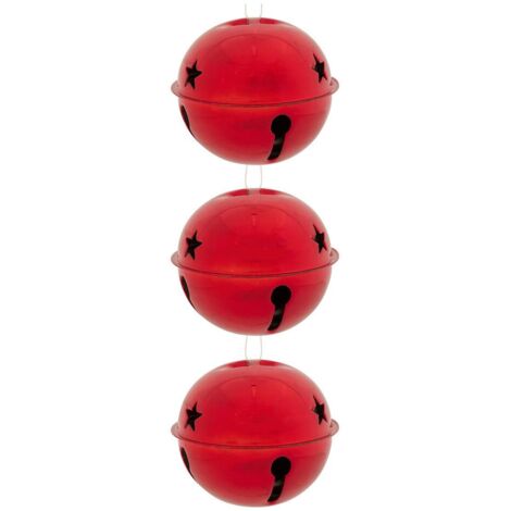 Set de 3 campanas de metal D.8cm rojo - Feeric lights & christmas