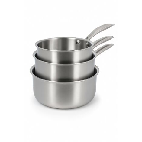 Set de 3 casseroles en acier inoxydable, TRIPLY