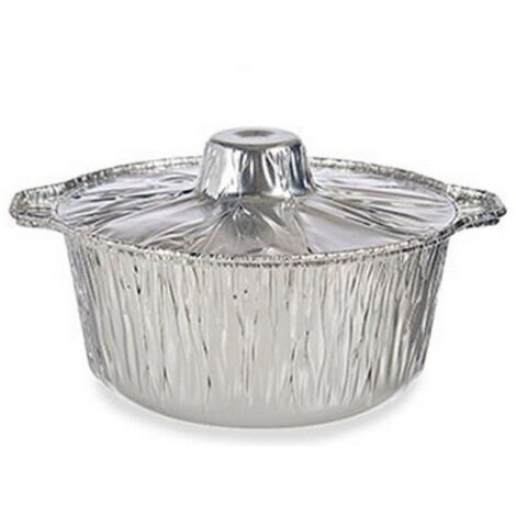 Set de 3 casseroles en aluminium avec couvercle 22x13x25h