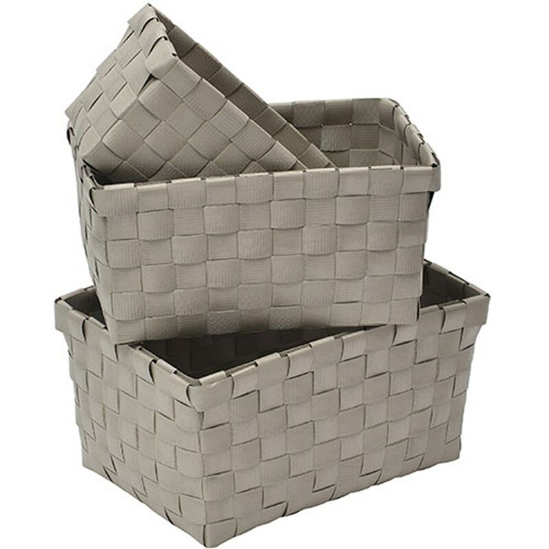 

Set De 3 Cestas Trenzadas (19X13X9,5Cm/ 17X11X8,5Cm/ 15X9X7 Cm)