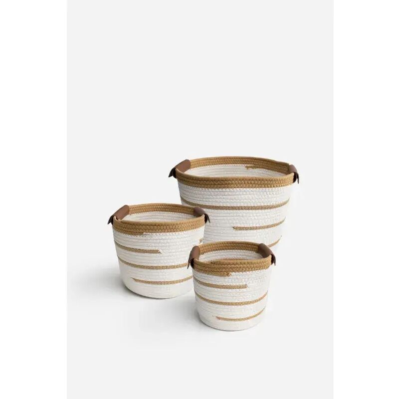 Set de 3 Cestos de Cuerda de Algodón