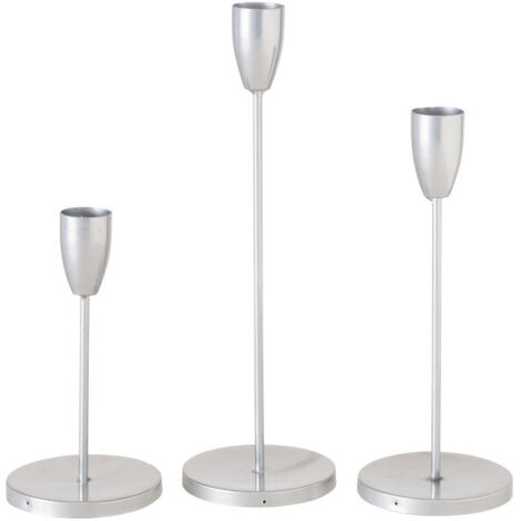 Set de 3 chandeliers de table argentés