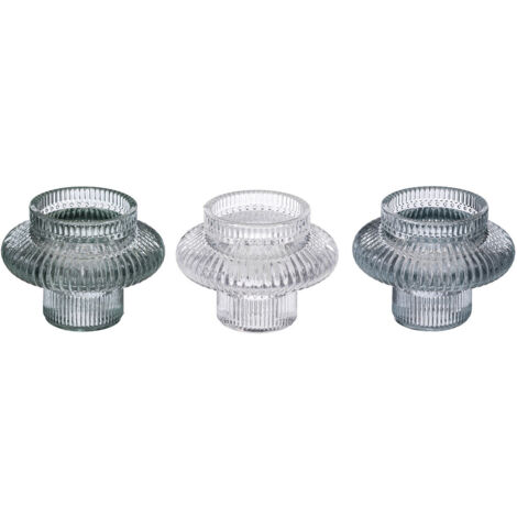 Set de 3 chandeliers Night verre gris D8cm - Atmosphera créateur d'intérieur