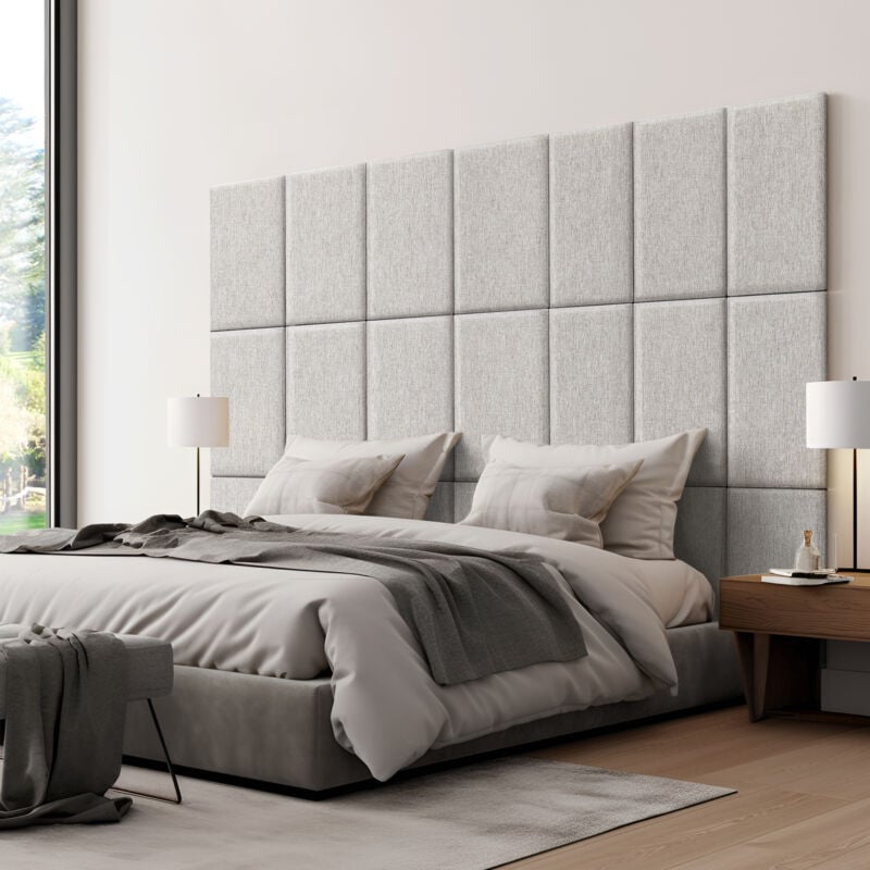[neu.haus] - Set de 3 coussins muraux Carpino en tissu 60 x 30 cm gris