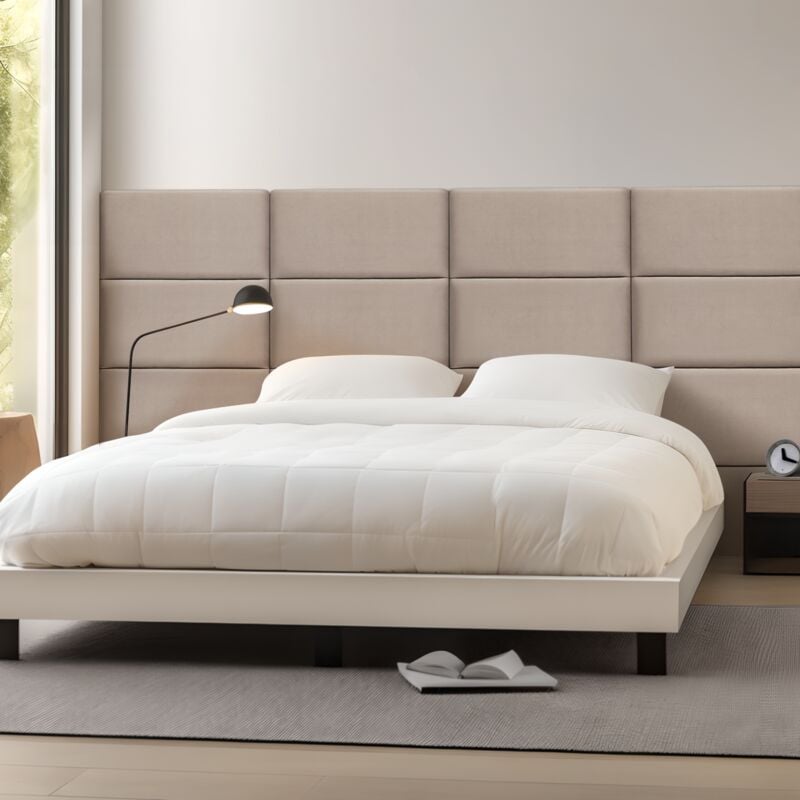 Set de 3 coussins muraux Carpino en velours 60 x 30 cm gris clair [neu.haus]