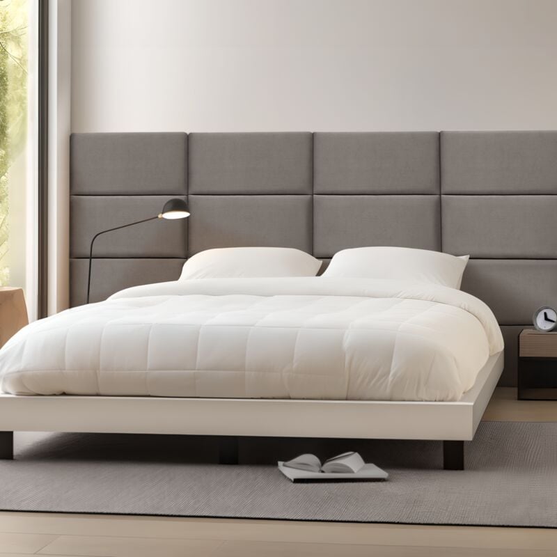 [neu.haus] - Set de 3 coussins muraux Carpino en velours 60 x 30 cm gris foncé