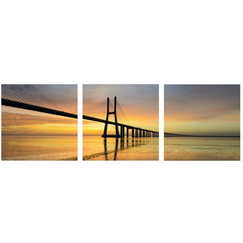 

Set de 3 cuadros de puente colgante fotoimpresos sobre lienzo de 50x50 cm