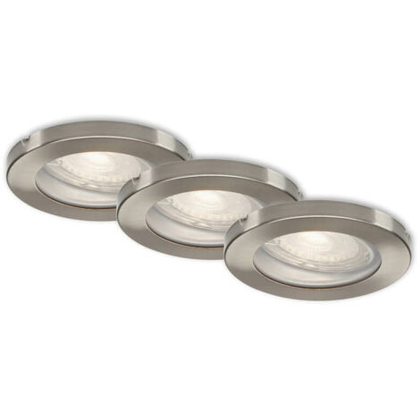 Set de 3 empotrables Ø 8,5 cm GU10 5W 400lm níquel mate