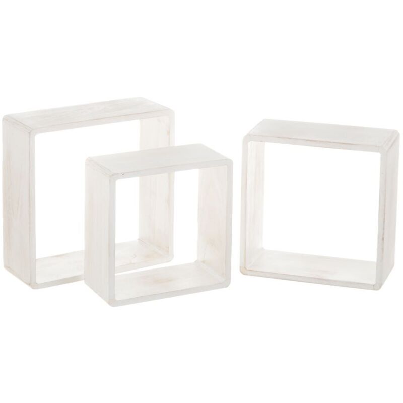 

Lolahome - Set de 3 estantes cubo de madera blancos nórdicos