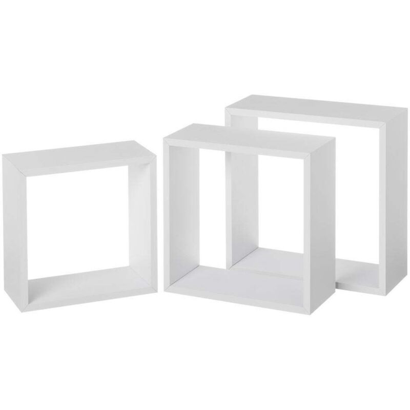 

Set de 3 estantes cubo de madera MDF blanco contemporáneo