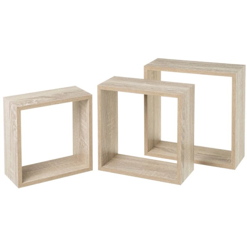 

Set de 3 estantes cubo grandes de madera MDF beige nórdico