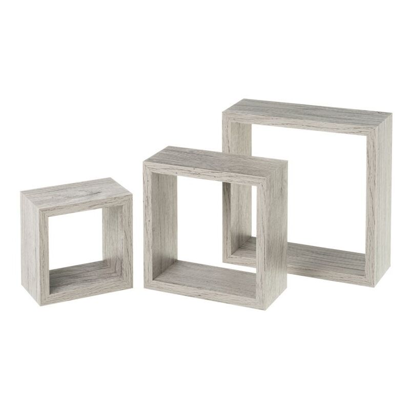 

Set de 3 estantes cubo pequeños de madera MDF gris nórdico