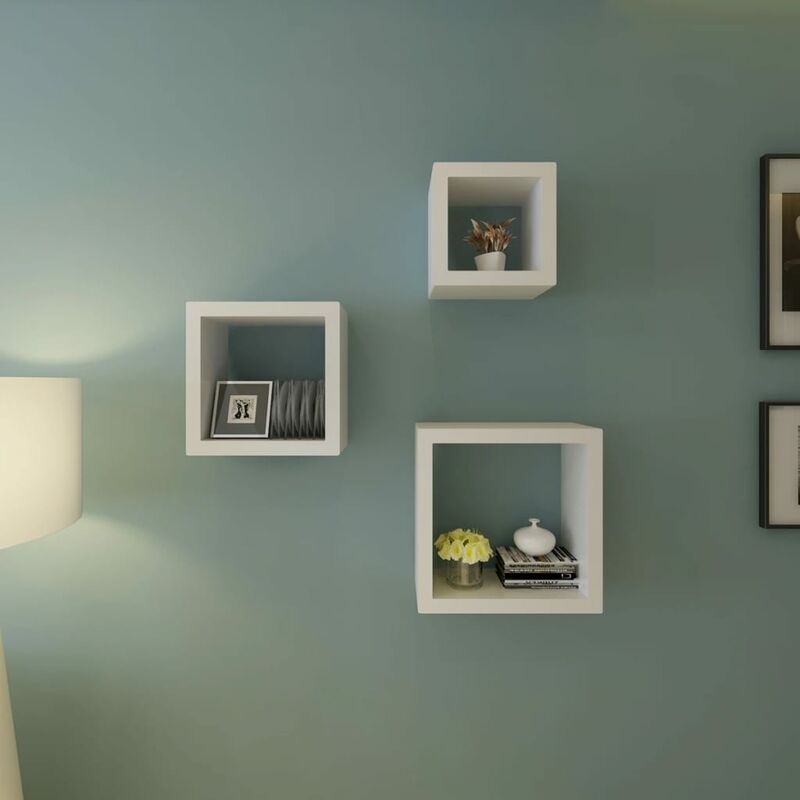 

Youthup - Set de 3 estantes en forma de cubo blanco - Blanco