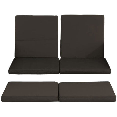 Set de 3 housses pour coussins du sofa Ancona polyrotin plat Anthracite