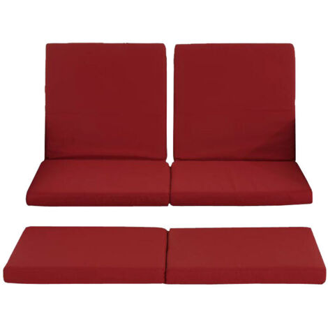 Set de 3 housses pour coussins du sofa Ancona polyrotin plat Rouge rubis