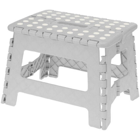 Set de 3 Marchepieds Pliables Plastique Blanc, Gris, Rose - H22cm