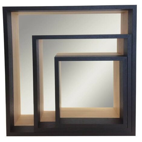 CEANOTHE Set de 3 miroirs étagères en bois