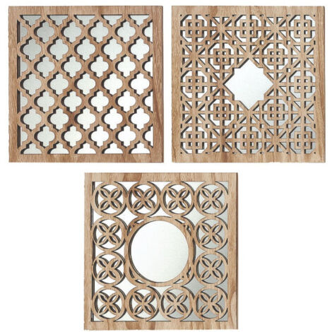 Set de 3 Miroirs Orientaux Bois