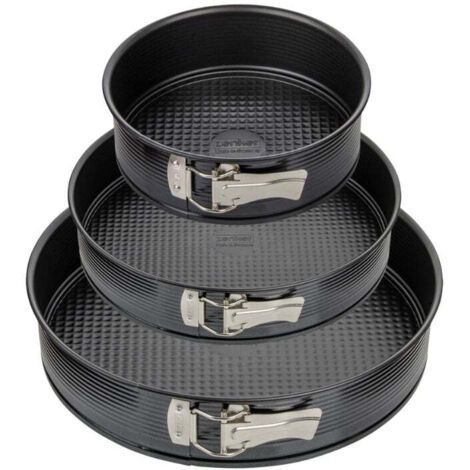 Set de 3 moules à charnière ronds de 20 cm 24 cm et 28 cm Zenker Black Metallic