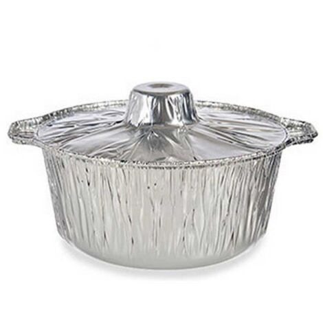 Set de 3 ollas de aluminio con tapa 22x13x25