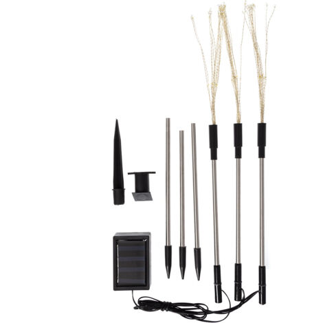 Set de 3 Pinchos LED Exterior Solar Diente de Leon 3000K Blanco Cálido