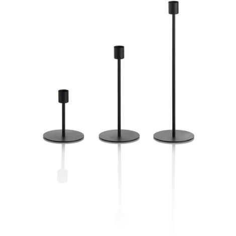 Set de 3 porte-bougies GUANG noir