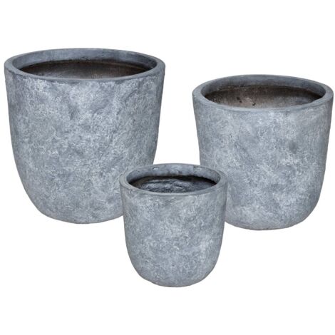 Set de 3 pots fibre D27/34/43cm - Atmosphera créateur d'intérieur