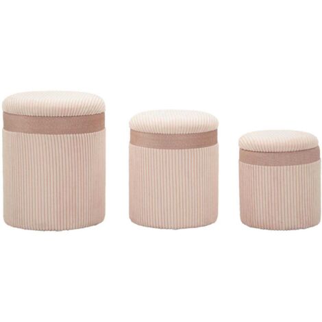 Set de 3 poufs coffre en MDF Curtain