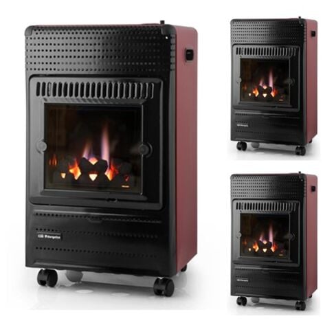 Set de 3 Stufas a fiamma blu. Frontale in vetro temperato. Potenza massima di 3.800 W. Adatta per gas butano e propano. Consumo