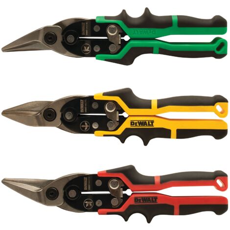 Set de 3 tijeras corta chapas ergo, corte recto, izquierdo y derecho  DeWalt DWHT14676-0