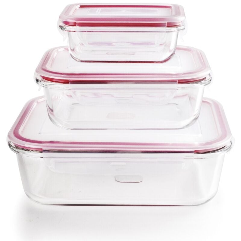 

Set de 3 táper de cristal cuadrados (Ibili 754750)
