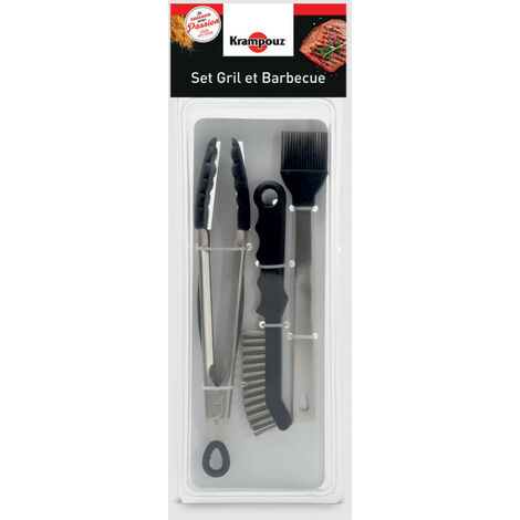 Set de 3 ustensiles pour gril et barbecue - Krampouz - ASG1