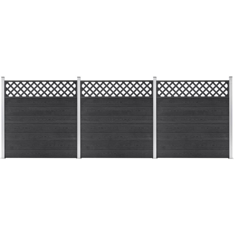 

Set de 3 vallas cuadradas WPC gris 526x185 cm