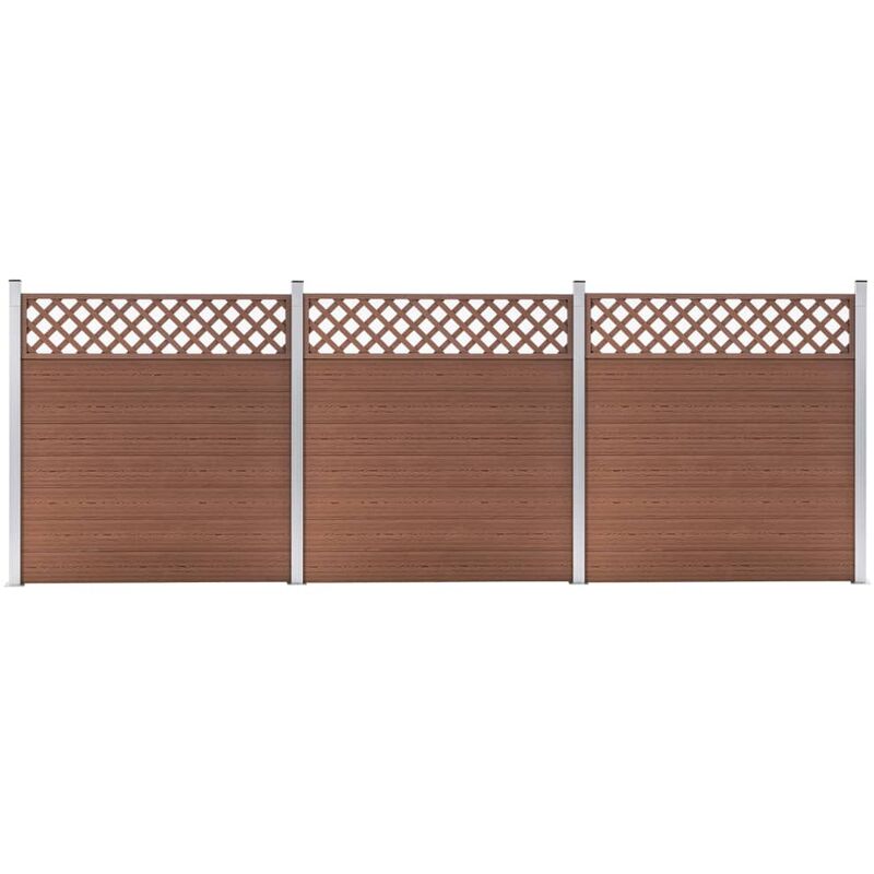 

Set de 3 vallas cuadradas WPC marrón 526x185 cm