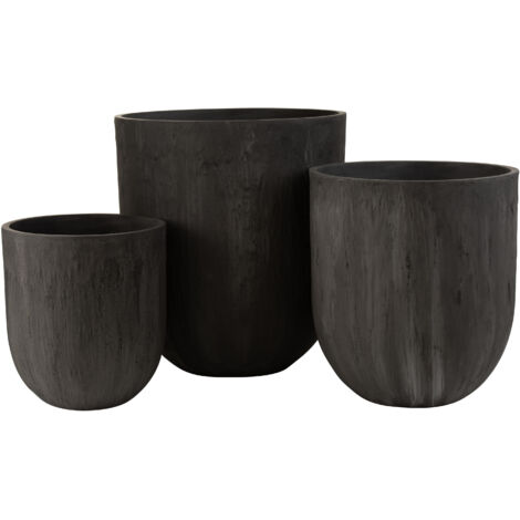 Set de 3 vases céramique noire Ocel